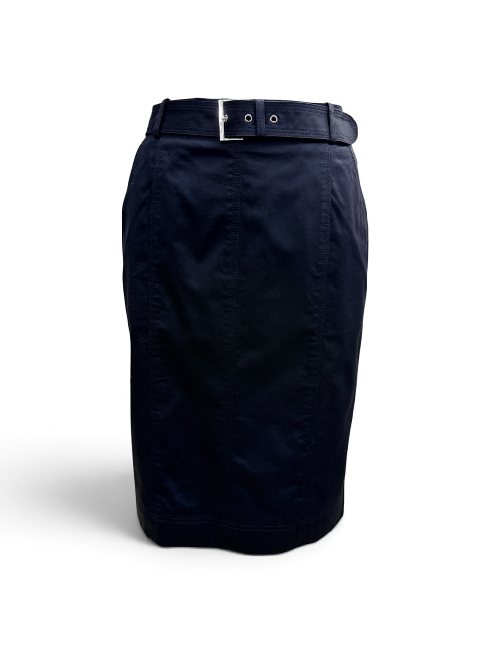 Talbots Black Belted Pencil lined  Skirt with plenty of detailed sewing
